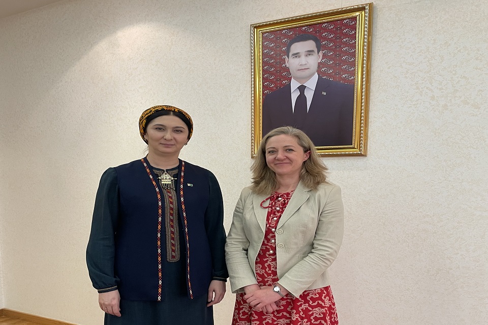 Ambassador Lucia Wilde and Deputy Foreign Minister Myahri Byashimova discussed bilateral issues