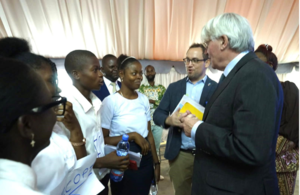 Andrew Mitchell speaking with Schoolchildren at the AXE-Filles Education Programme Launch in Tshikapa, Democratic Republic of Congo (DRC)