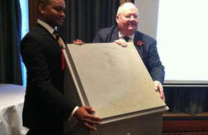 Presentation of the winning paving stone design