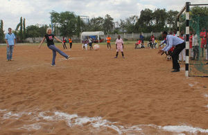 High Commissioner in Dar es Salaam, Dianna Melrose scoring.