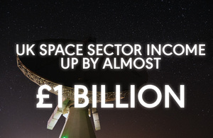 UK space sector income up by almost £1 billion