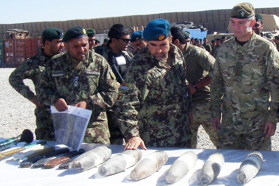 Captured artillery shells and ammunition