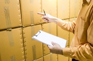 Man checking parcels