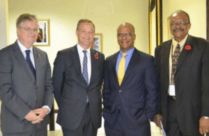 High Commissioner David Fitton & FCO Minister Mark Simmonds with Jamaican Ministers Peter Bunting & Stewart Saunders