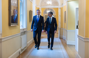 The Prime Minister Rishi Sunak welcomes the President of the Republic of Poland Andrzej Duda to 10 Downing Street on 16 February 2023