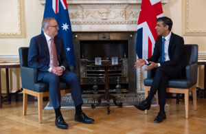 Премьер-министр Риши Сунак и премьер-министр Австралии Энтони Альбанезе.