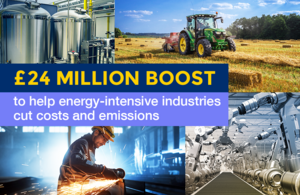 £24 million boost to help energy-intensive industries cut costs and emissions