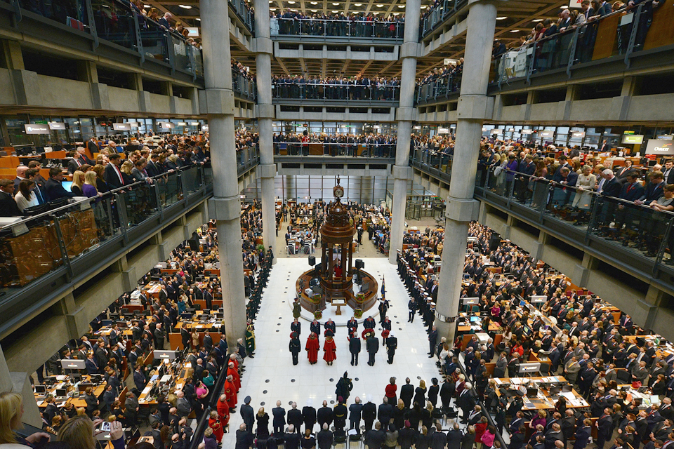 The remembrance service at the Lloyd's Building 