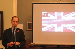 Sebastian Wood, British Ambassador to China made a speech in the Pact reception.