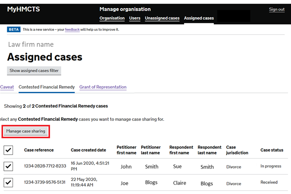 Complete case administration tasks in MyHMCTS GOV.UK