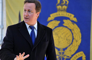 Prime Minister David Cameron visiting 3 Commando Brigade Royal Marines in Plymouth