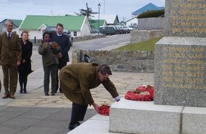 Attorney General lays wreath in Falkland Islands