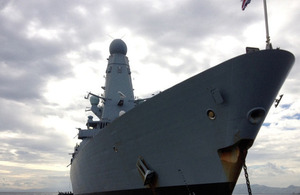 HMS Daring in Cebu this morning. Picture: Simon Davis/DFID