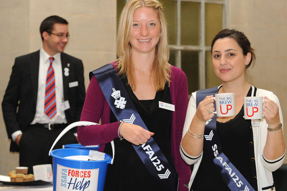 SSAFA Forces Help representatives were on hand to collect donations from MOD staff  