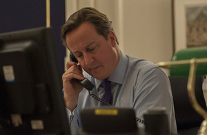 Prime Minister David Cameron calls Iranian President Rouhani