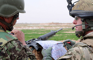 Royal Irish soldiers work side-by-side with their Afghan National Army counterparts