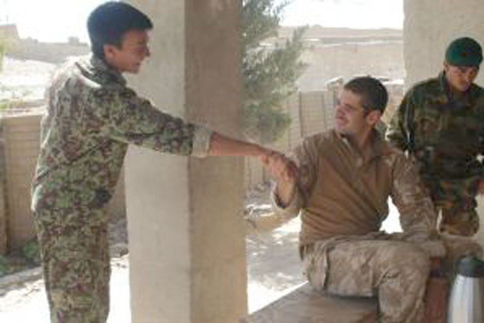 Lieutenant David Duffus at work in Sangin