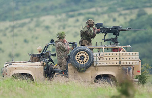 Troops from the Fire Support Group Division on Exercise First Strike [Picture: Crown copyright]