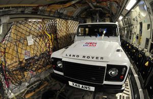 Humanitarian aid for the Philippines inside an RAF C-17 transport aircraft [Picture: Corporal Neil Bryden RAF, Crown copyright]