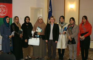 Justine Greening meets women from civil society organisations in Afghanistan. Picture: Emily Poyser/DFID