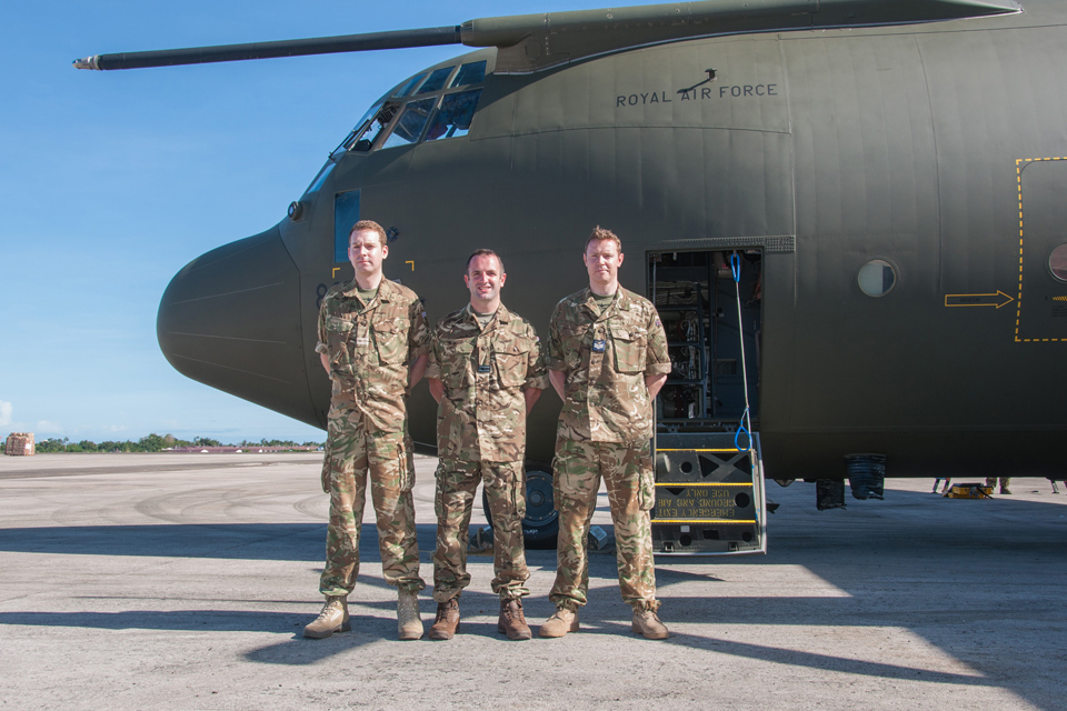 The crew of the RAF C-130 Hercules