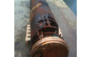 The 1954 Mark 9 torpedo recovered off the coast of Beachy Head by Royal Navy explosive experts from Southern Diving Unit 2