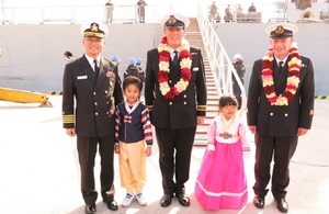 Royal Navy destroyer HMS Daring in Busan