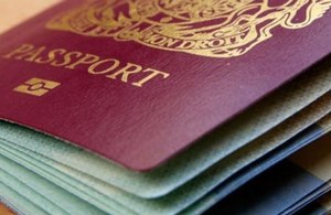 Close up photo of a British passport