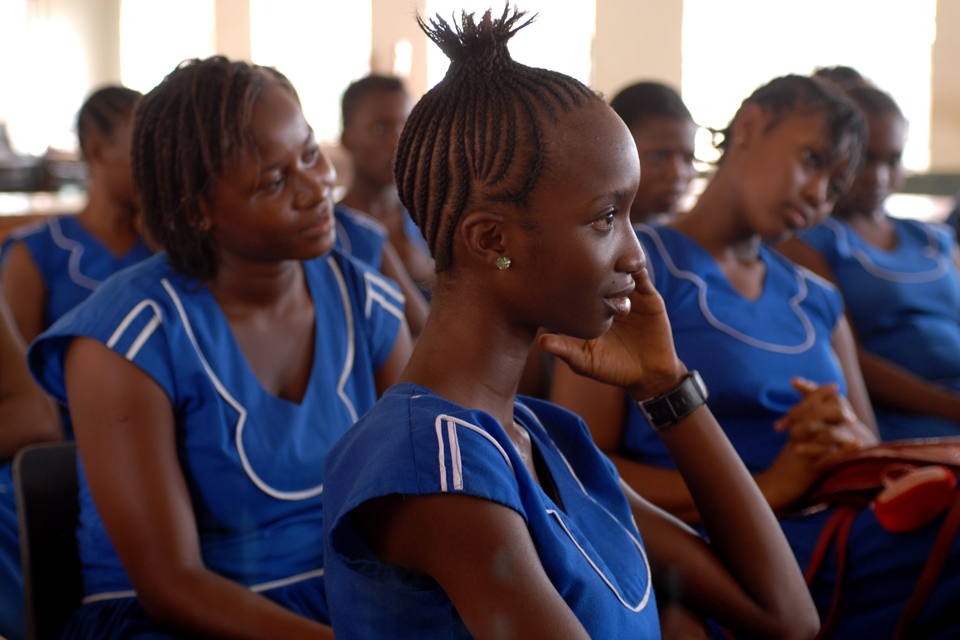 Ya Marie Jah's youth group recieve basic education. Picture: Plan UK