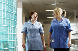 Nurses walking down a corridor
