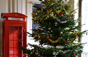 Christmas tree in the Chancery, British Embassy Paris