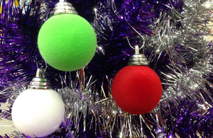 Christmas tree baubles [Picture: Crown copyright]