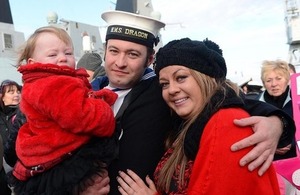 A sailor with his family (library image) [Picture: Leading Airman (Photographer) Maxine Davies, Crown copyright]