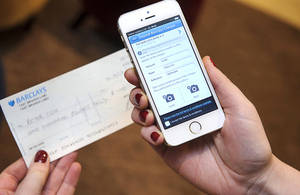 An instant cheque processing app being used