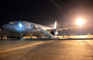 An RAF Voyager aircraft at Camp Bastion