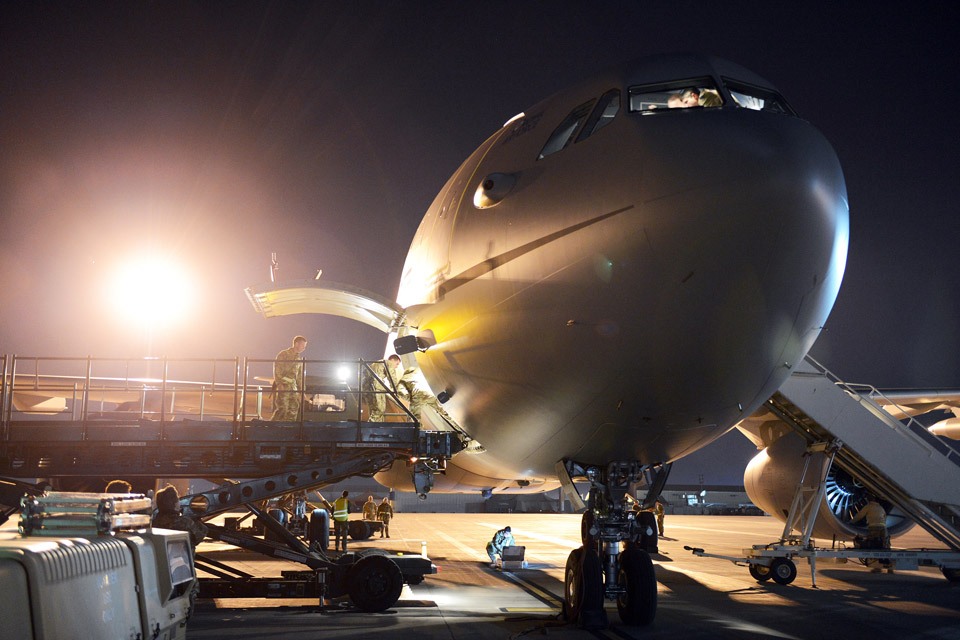 An RAF Voyager aircraft at Camp Bastion