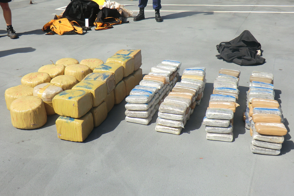 The drugs recovered to the deck of RFA Wave Knight