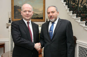 Foreign Secretary William Hague and Israeli Minister of Foreign Affairs Avigdor Lieberman