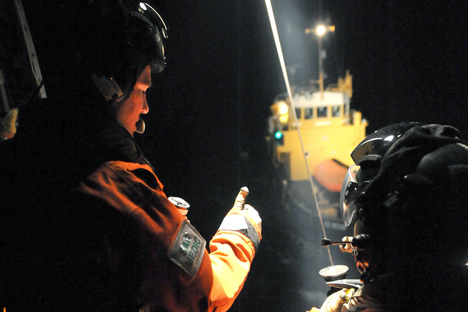 771 Naval Air Squadron conducting winching drills 