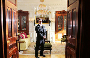Former British Army warrant officer Steven Grey in his new role at the Savoy in London [Picture: Graeme Main, Crown copyright]