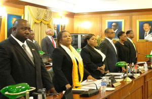 Members of the TCI Cabinet in the House Of Assembly.