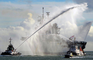 Royal Navy helicopter carrier HMS Illustrious entering Portsmouth Harbour [Picture: Leading Airman (Photographer) Dave Jenkins, Crown copyright]