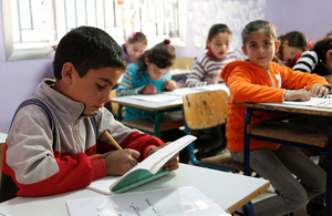 Muhanad (name has been changed), aged 11, from Syria, in school in Lebanon's Bekaa Valley, close to the border with Syria. Picture: Russell Watkins/DFID