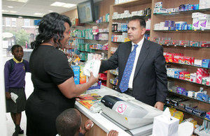Pharmacist with a customer