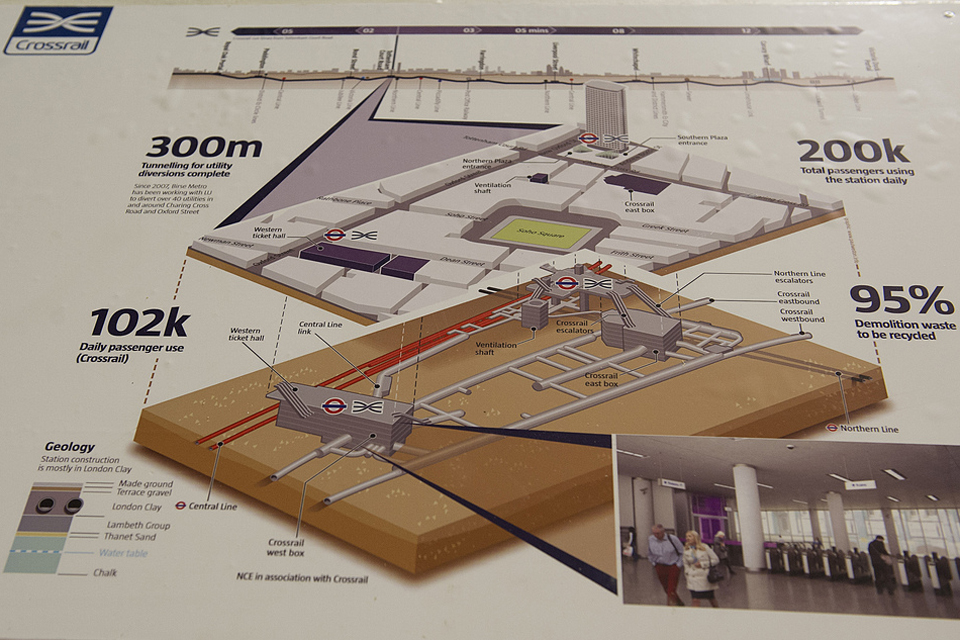 Cross section of Crossrail tunnels