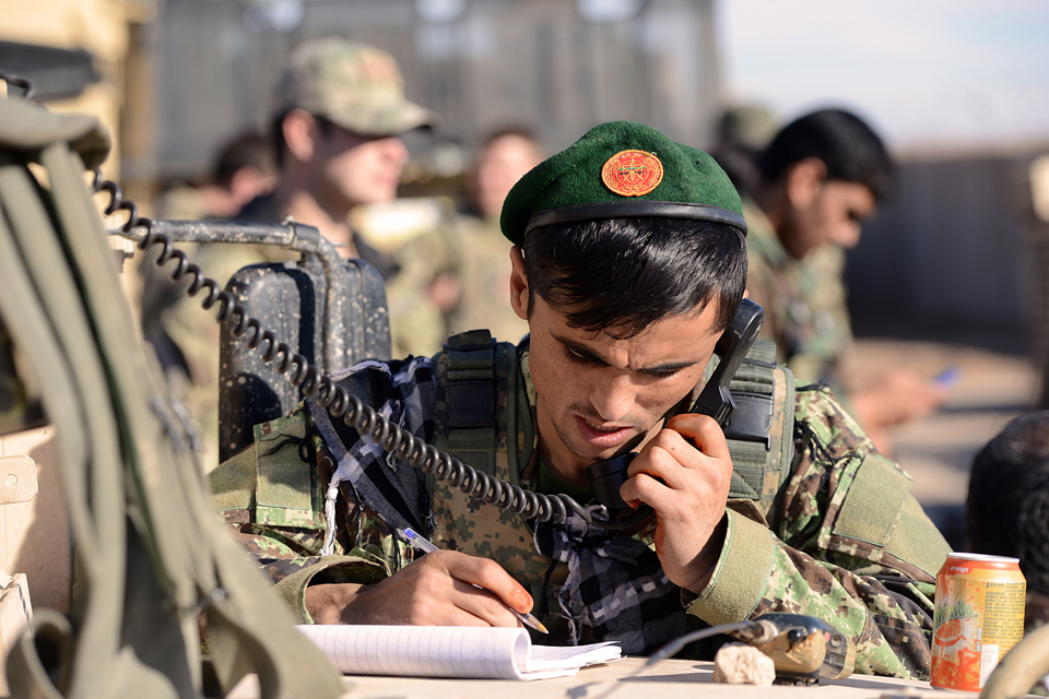 Afghan soldiers control the operation via radio