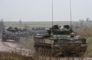 Warrior armoured fighting vehicles on Salisbury Plain (library image) [Picture: Petty Officer Airman (Photographer) Terry Seward, Crown copyright]