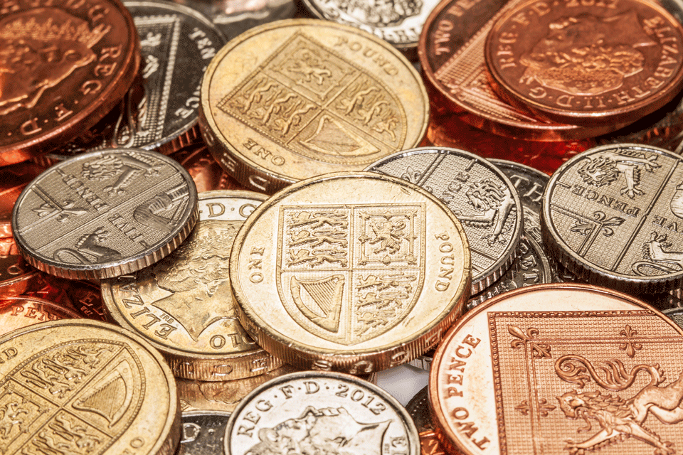 Close-up of coins