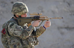 A weapon being fired during the multinational range day at Kandahar Airfield [Picture: Sergeant Si Pugsley RAF, Crown copyright]