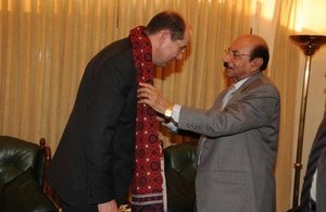 Philip Barton with Syed Qaim Ali Shah